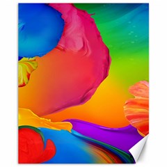 Paint Rainbow Color Blue Red Green Blue Purple Canvas 11  X 14   by Mariart