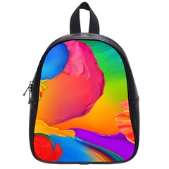 Paint Rainbow Color Blue Red Green Blue Purple School Bags (small)  by Mariart