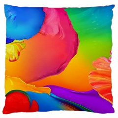 Paint Rainbow Color Blue Red Green Blue Purple Large Cushion Case (one Side) by Mariart