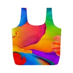 Paint Rainbow Color Blue Red Green Blue Purple Full Print Recycle Bags (M)  Back