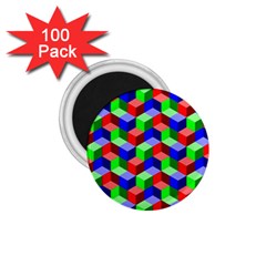 Seamless Rgb Isometric Cubes Pattern 1 75  Magnets (100 Pack)  by Nexatart