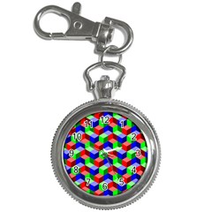 Seamless Rgb Isometric Cubes Pattern Key Chain Watches by Nexatart