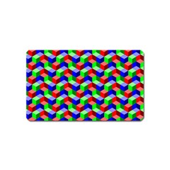 Seamless Rgb Isometric Cubes Pattern Magnet (name Card) by Nexatart