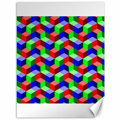 Seamless Rgb Isometric Cubes Pattern Canvas 36  X 48   by Nexatart