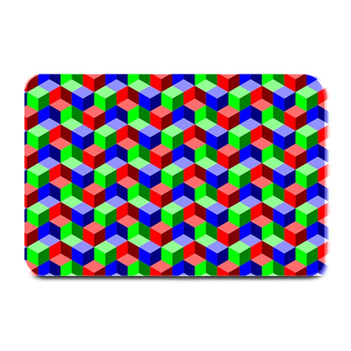 Seamless Rgb Isometric Cubes Pattern Plate Mats