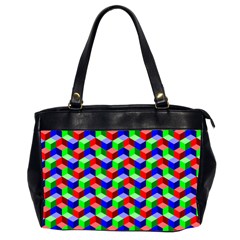 Seamless Rgb Isometric Cubes Pattern Office Handbags (2 Sides) 