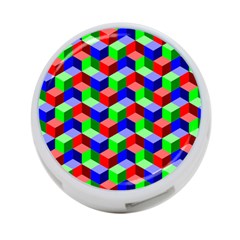 Seamless Rgb Isometric Cubes Pattern 4-port Usb Hub (one Side) by Nexatart