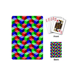 Seamless Rgb Isometric Cubes Pattern Playing Cards (mini)  by Nexatart