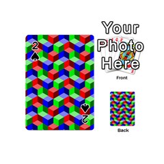 Seamless Rgb Isometric Cubes Pattern Playing Cards 54 (mini)  by Nexatart