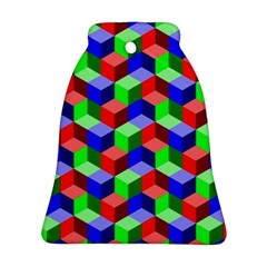 Seamless Rgb Isometric Cubes Pattern Bell Ornament (Two Sides)