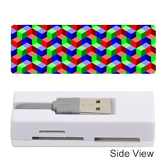 Seamless Rgb Isometric Cubes Pattern Memory Card Reader (stick)  by Nexatart