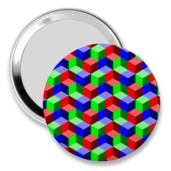 Seamless Rgb Isometric Cubes Pattern 3  Handbag Mirrors by Nexatart