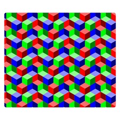 Seamless Rgb Isometric Cubes Pattern Double Sided Flano Blanket (Small) 