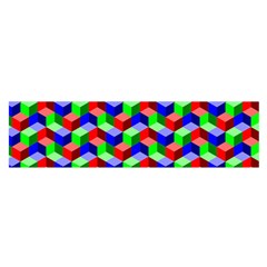 Seamless Rgb Isometric Cubes Pattern Satin Scarf (oblong) by Nexatart