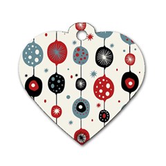 Retro Ornament Pattern Dog Tag Heart (One Side)