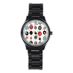 Retro Ornament Pattern Stainless Steel Round Watch