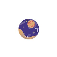 Planet Galaxy Space Star Polka Meteor Moon Blue Sky Circle 1  Mini Buttons