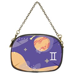 Planet Galaxy Space Star Polka Meteor Moon Blue Sky Circle Chain Purses (one Side)  by Mariart