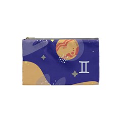 Planet Galaxy Space Star Polka Meteor Moon Blue Sky Circle Cosmetic Bag (small)  by Mariart