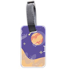 Planet Galaxy Space Star Polka Meteor Moon Blue Sky Circle Luggage Tags (Two Sides)