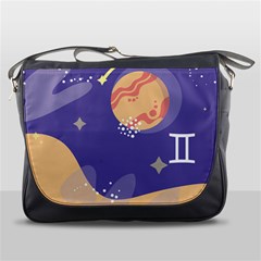 Planet Galaxy Space Star Polka Meteor Moon Blue Sky Circle Messenger Bags