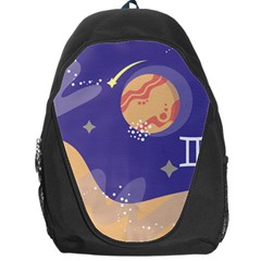 Planet Galaxy Space Star Polka Meteor Moon Blue Sky Circle Backpack Bag by Mariart