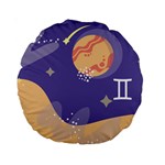 Planet Galaxy Space Star Polka Meteor Moon Blue Sky Circle Standard 15  Premium Round Cushions Front