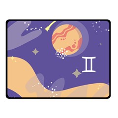 Planet Galaxy Space Star Polka Meteor Moon Blue Sky Circle Double Sided Fleece Blanket (small)  by Mariart