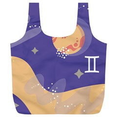 Planet Galaxy Space Star Polka Meteor Moon Blue Sky Circle Full Print Recycle Bags (l)  by Mariart