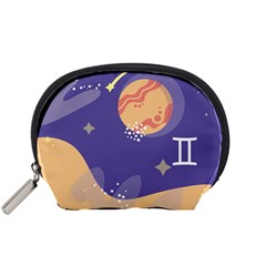 Planet Galaxy Space Star Polka Meteor Moon Blue Sky Circle Accessory Pouches (small)  by Mariart