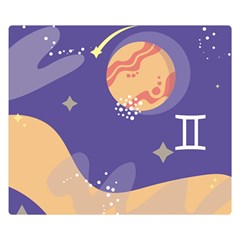 Planet Galaxy Space Star Polka Meteor Moon Blue Sky Circle Double Sided Flano Blanket (small)  by Mariart