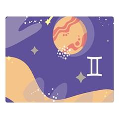 Planet Galaxy Space Star Polka Meteor Moon Blue Sky Circle Double Sided Flano Blanket (large)  by Mariart