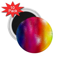 Color Glass Rainbow Green Yellow Gold Pink Purple Red Blue 2 25  Magnets (10 Pack) 