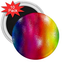 Color Glass Rainbow Green Yellow Gold Pink Purple Red Blue 3  Magnets (10 Pack) 