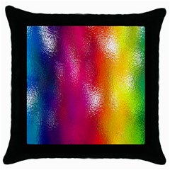 Color Glass Rainbow Green Yellow Gold Pink Purple Red Blue Throw Pillow Case (black) by Mariart