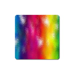 Color Glass Rainbow Green Yellow Gold Pink Purple Red Blue Square Magnet by Mariart