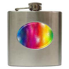 Color Glass Rainbow Green Yellow Gold Pink Purple Red Blue Hip Flask (6 Oz) by Mariart