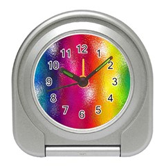 Color Glass Rainbow Green Yellow Gold Pink Purple Red Blue Travel Alarm Clocks by Mariart