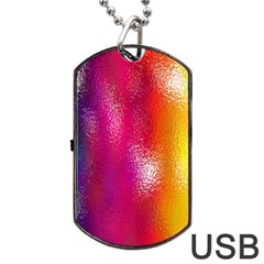 Color Glass Rainbow Green Yellow Gold Pink Purple Red Blue Dog Tag Usb Flash (two Sides) by Mariart