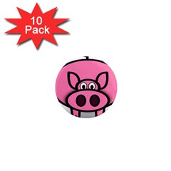 Pork Pig Pink Animals 1  Mini Magnet (10 Pack) 