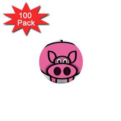 Pork Pig Pink Animals 1  Mini Buttons (100 Pack) 