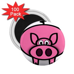 Pork Pig Pink Animals 2 25  Magnets (100 Pack) 