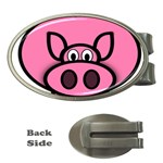 Pork Pig Pink Animals Money Clips (Oval)  Front