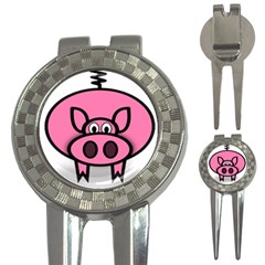 Pork Pig Pink Animals 3-in-1 Golf Divots