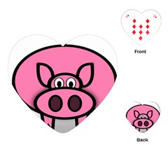 Pork Pig Pink Animals Playing Cards (heart)  by Mariart