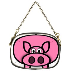 Pork Pig Pink Animals Chain Purses (one Side)  by Mariart