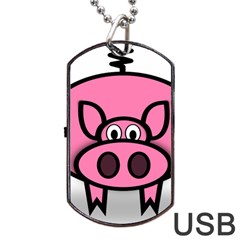 Pork Pig Pink Animals Dog Tag Usb Flash (one Side) by Mariart