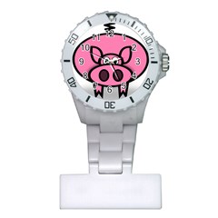 Pork Pig Pink Animals Plastic Nurses Watch by Mariart