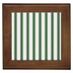 Plaid Line Green Line Vertical Framed Tiles by Mariart