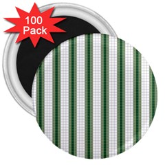 Plaid Line Green Line Vertical 3  Magnets (100 Pack) by Mariart